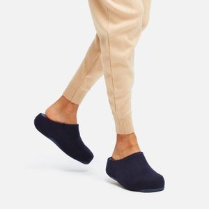 FitFlop Women's Shuv Felt Indoor Outdoor Slippers Blue (Size 9)